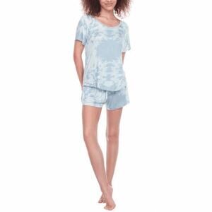 Honeydew Womens Pajama Set Tshirt Shorts Tie Dye Loungewear Soft Cozy Blue M